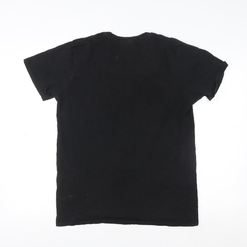 Premium Unisex Black Cotton Crew Neck Short Sleeve T-Shirt M