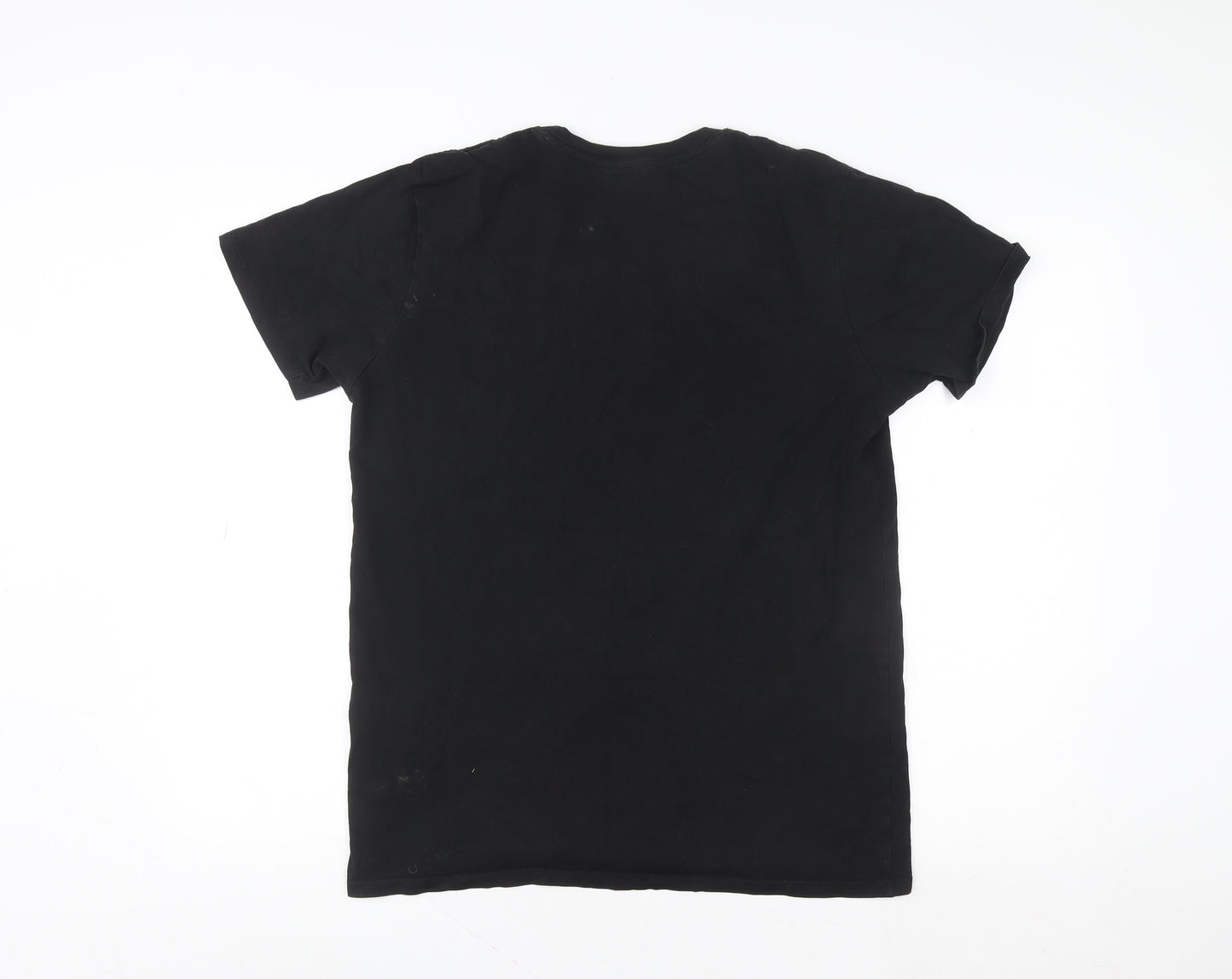Premium Unisex Black Cotton Crew Neck Short Sleeve T-Shirt M