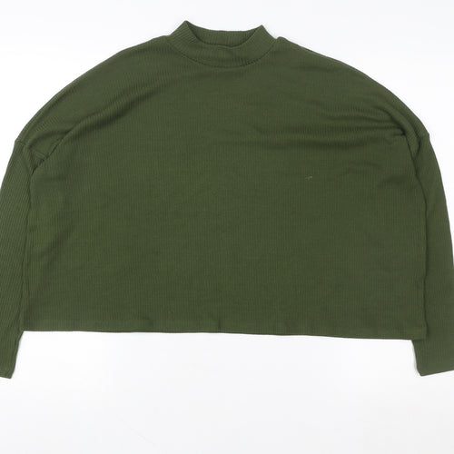 Divided by H&M Women’s Green Mock Neck Long Sleeve Pullover Sweatshirt Size 12