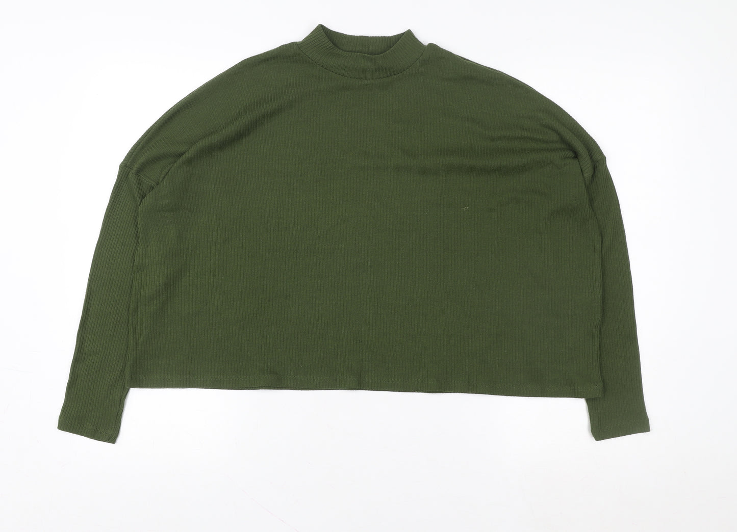 Divided by H&M Women’s Green Mock Neck Long Sleeve Pullover Sweatshirt Size 12
