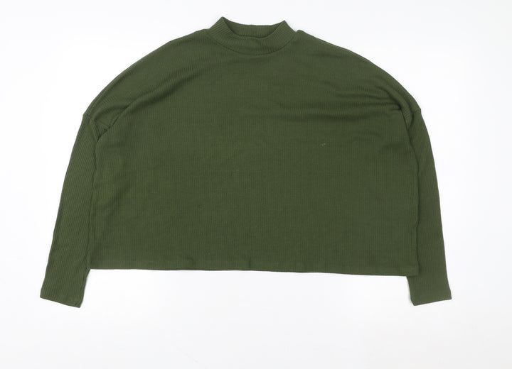 Divided by H&M Women’s Green Mock Neck Long Sleeve Pullover Sweatshirt Size 12