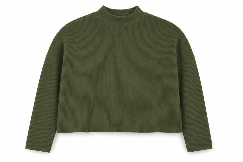 Divided by H&M Women’s Green Mock Neck Long Sleeve Pullover Sweatshirt Size 12