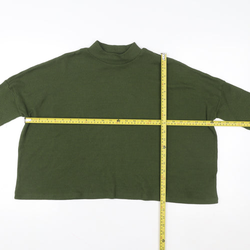 Divided by H&M Women’s Green Mock Neck Long Sleeve Pullover Sweatshirt Size 12