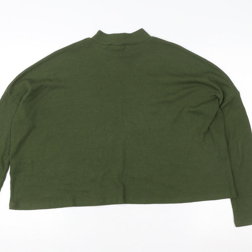 Divided by H&M Women’s Green Mock Neck Long Sleeve Pullover Sweatshirt Size 12