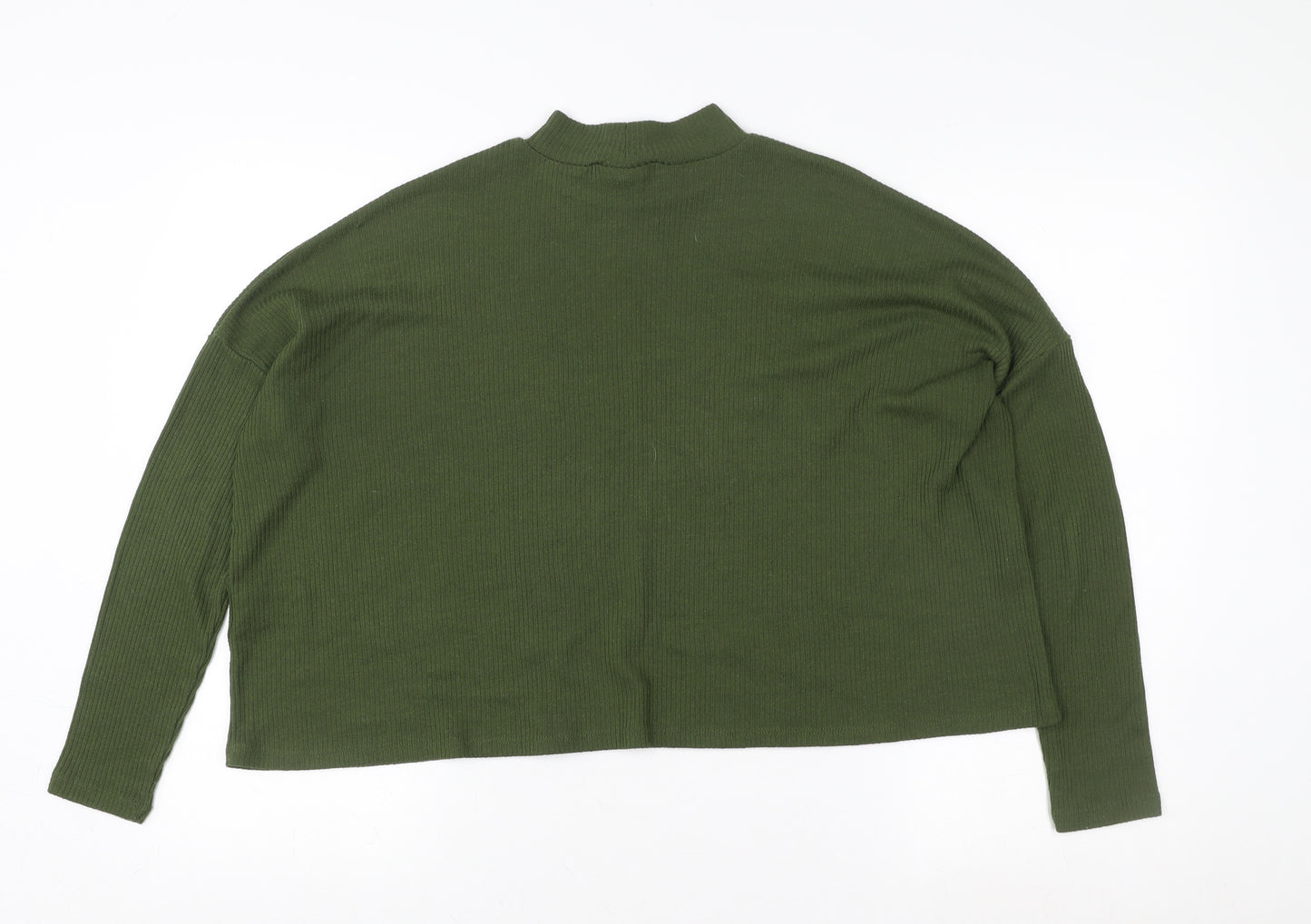 Divided by H&M Women’s Green Mock Neck Long Sleeve Pullover Sweatshirt Size 12
