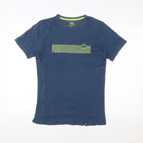 La Sportiva Men's Blue Graphic Outdoor Cotton T-Shirt Size S