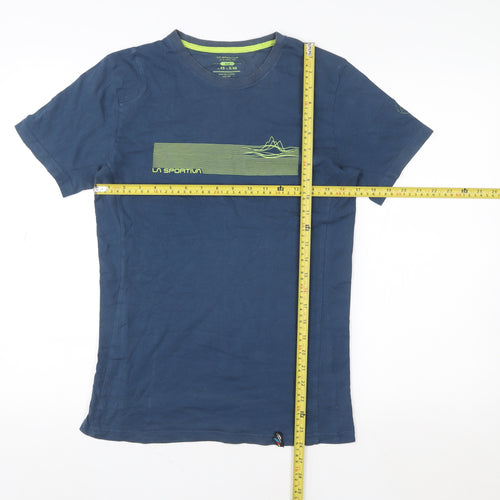 La Sportiva Men's Blue Graphic Outdoor Cotton T-Shirt Size S