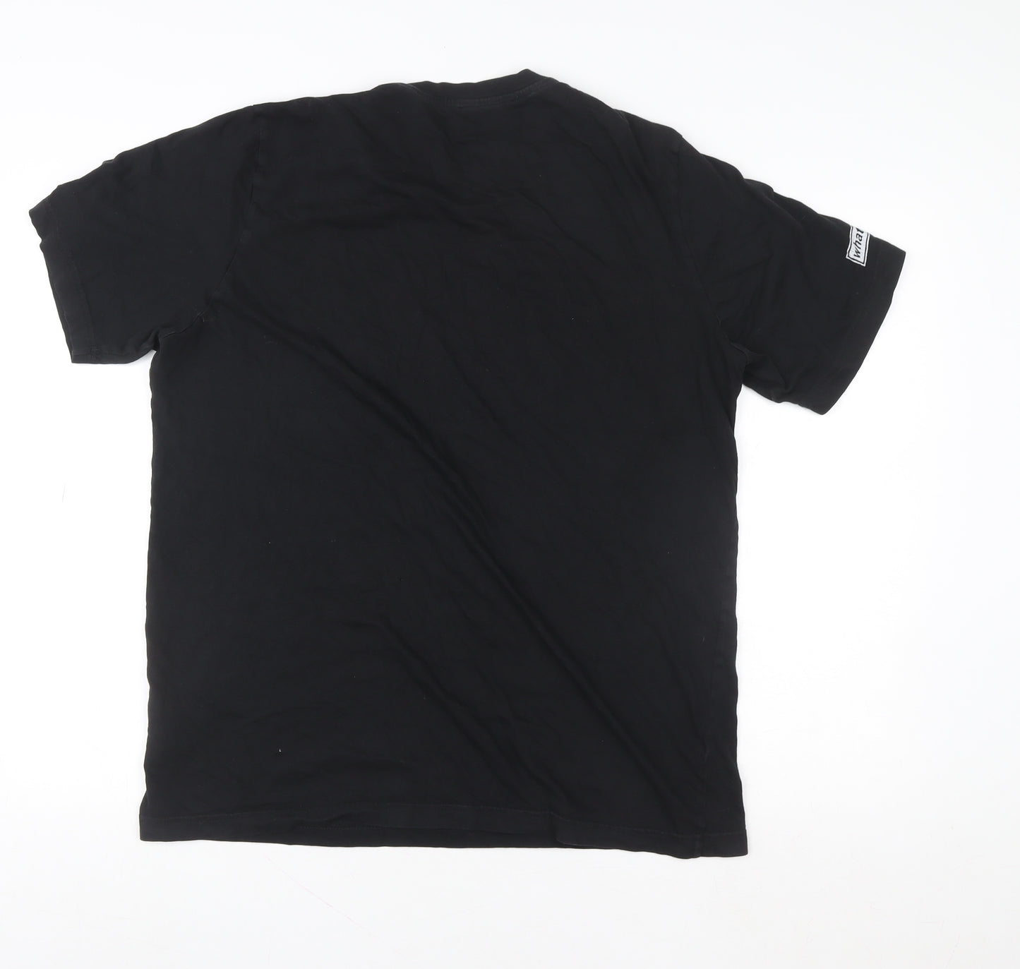 Adidas Mens Black Large Logo Graphic Sports T-Shirt