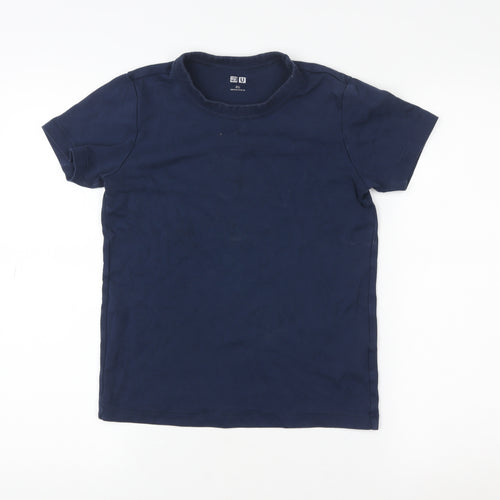Uniqlo Women Blue XS Basic Crew Neck Cotton T-Shirt