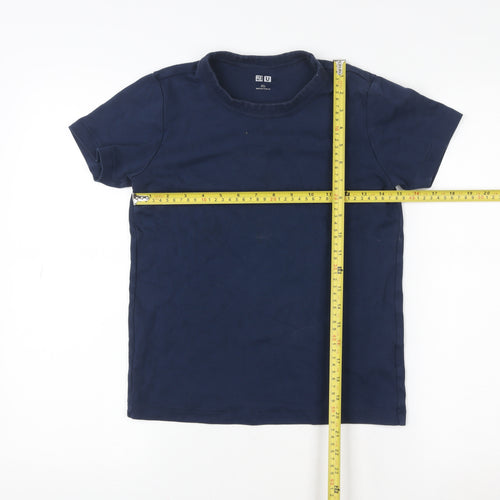 Uniqlo Women Blue XS Basic Crew Neck Cotton T-Shirt