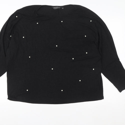 Dorothy Perkins Women Black UK 18 Pullover Sweatshirt Pearl Accent