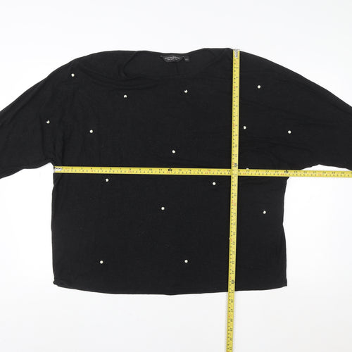 Dorothy Perkins Women Black UK 18 Pullover Sweatshirt Pearl Accent