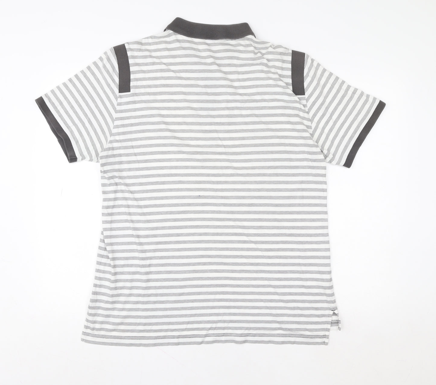 Original Penguin Men’s Grey Striped Polo Shirt XL Pima Cotton