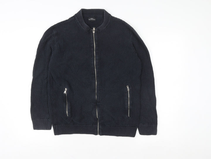 Next Men's Blue Full Zip Knit Sweatshirt Size M