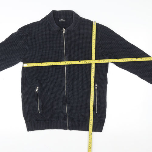 Next Men's Blue Full Zip Knit Sweatshirt Size M