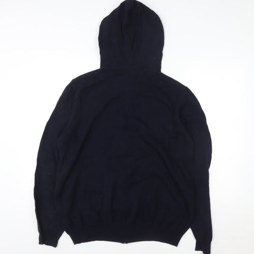 WoolOvers Men's Navy Blue 2XL Full Zip Cotton Hoodie