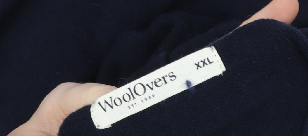 WoolOvers Men's Navy Blue 2XL Full Zip Cotton Hoodie