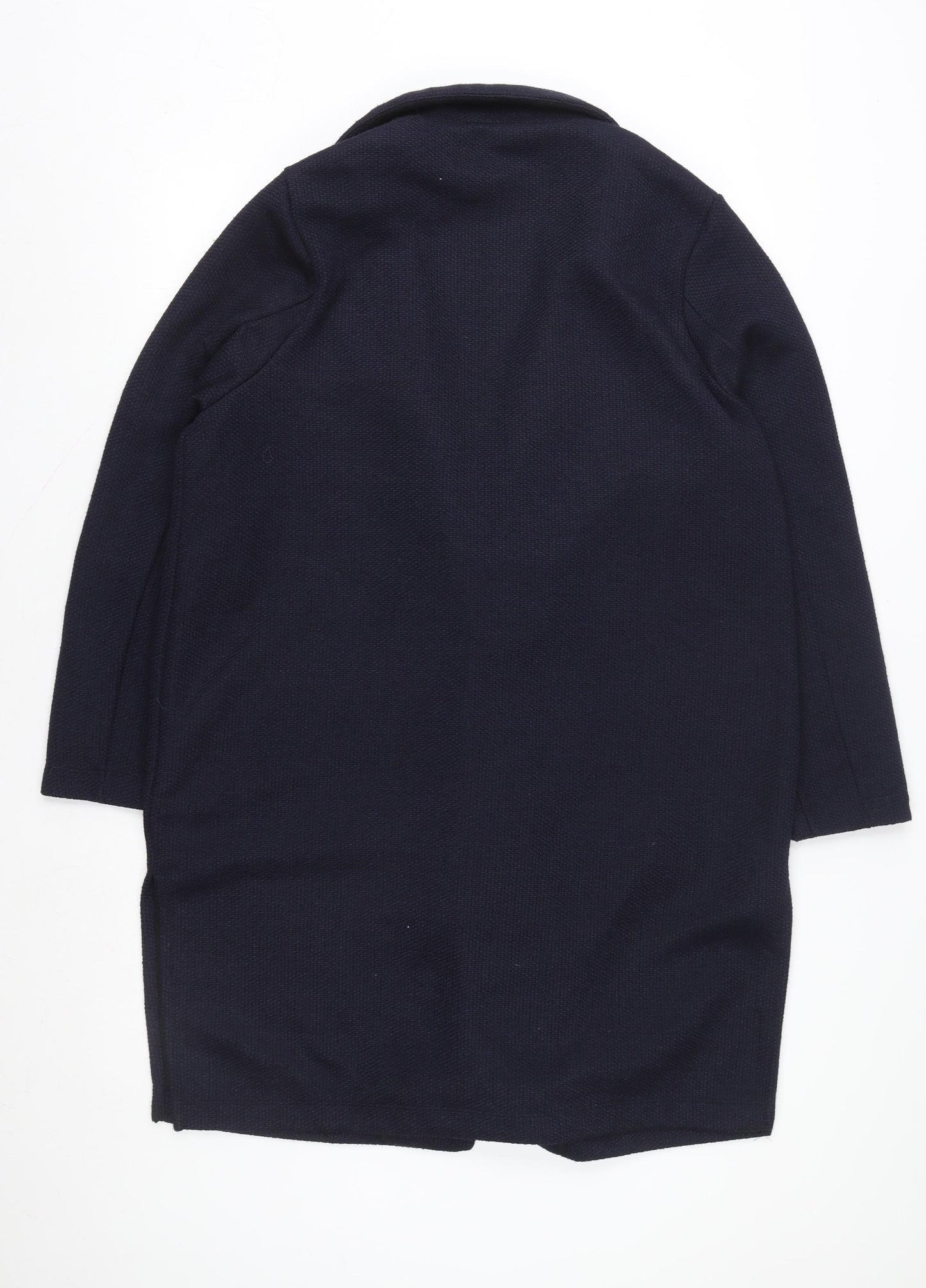 Marks and Spencer Men's Navy Blue Knit Polyester Coatigan Size 44 Regular Fit