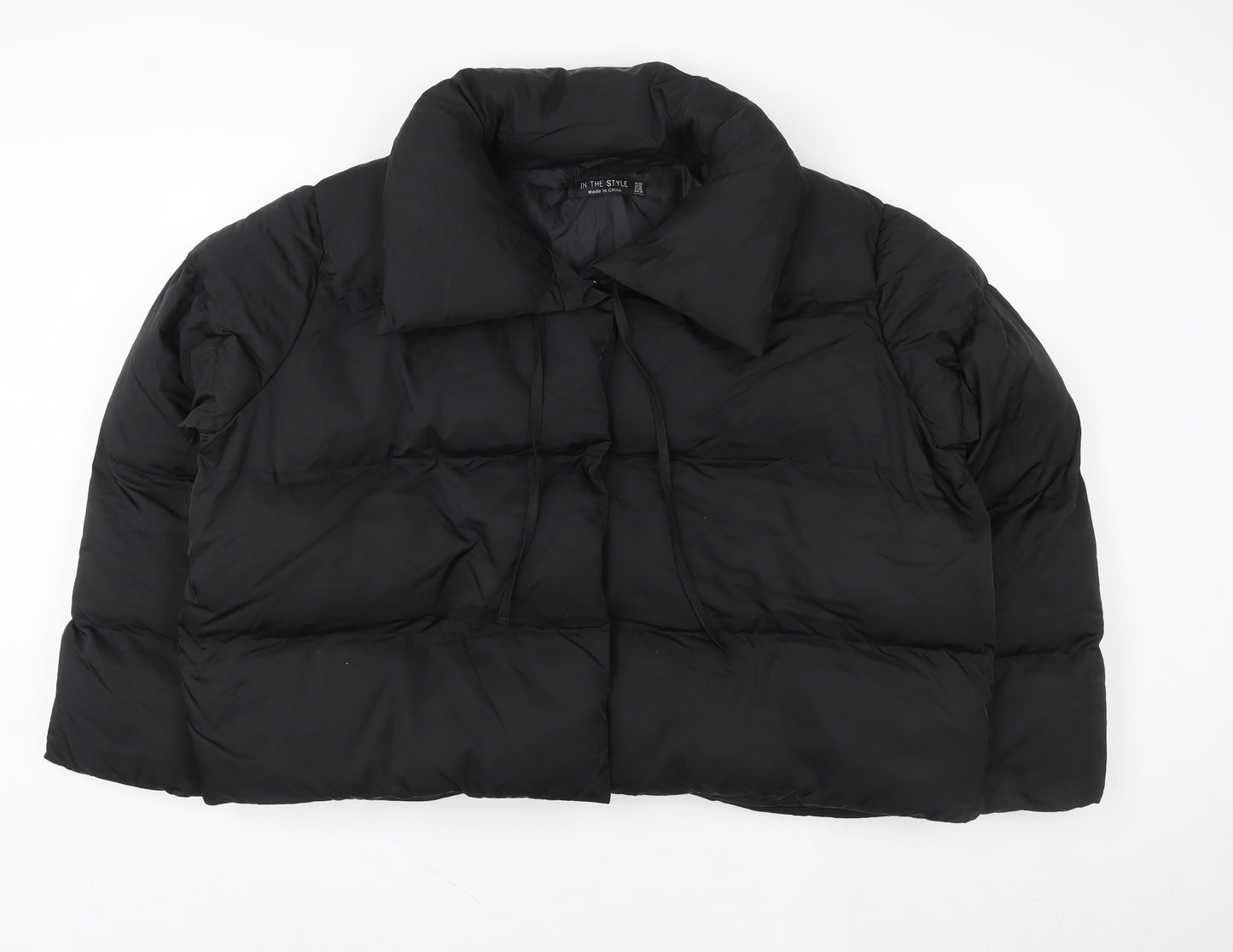In The Style Women’s Black Cropped Puffer Jacket Size 20 Winter Coat