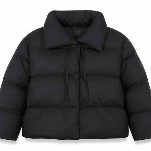 In The Style Women’s Black Cropped Puffer Jacket Size 20 Winter Coat
