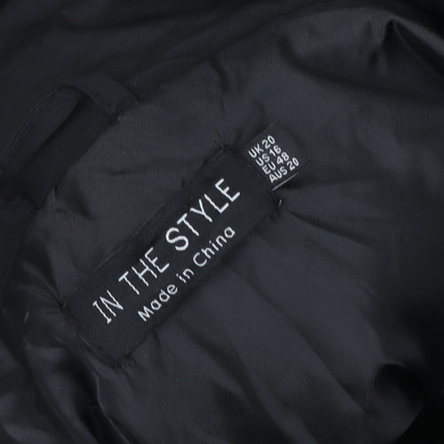 In The Style Women’s Black Cropped Puffer Jacket Size 20 Winter Coat