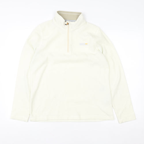 Regatta Women Beige Fleece 1/4 Zip Pullover Sweatshirt UK 12