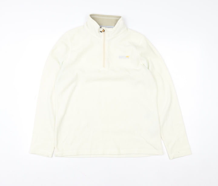 Regatta Women Beige Fleece 1/4 Zip Pullover Sweatshirt UK 12