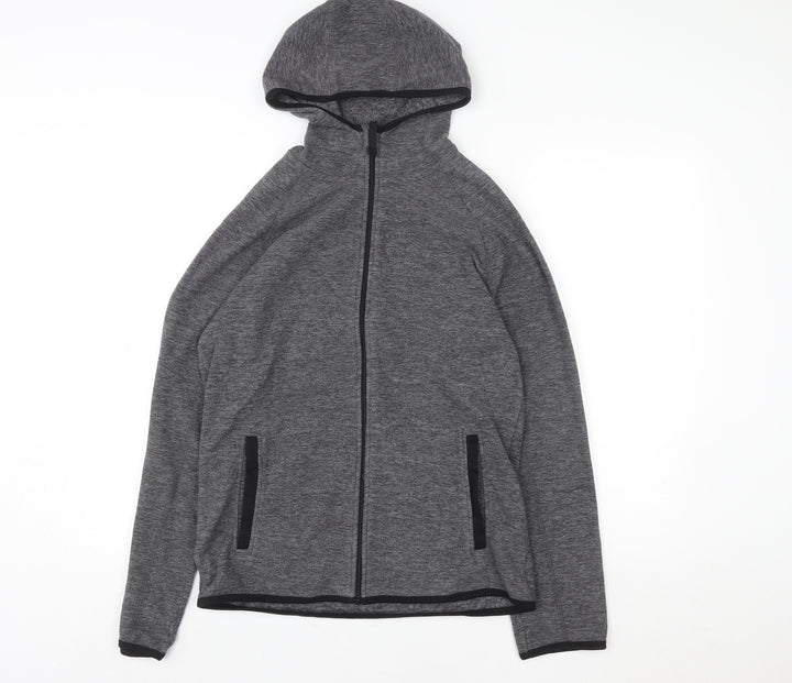Mountain Warehouse Women Grey XS Full Zip Hooded Fleece Hoodie
