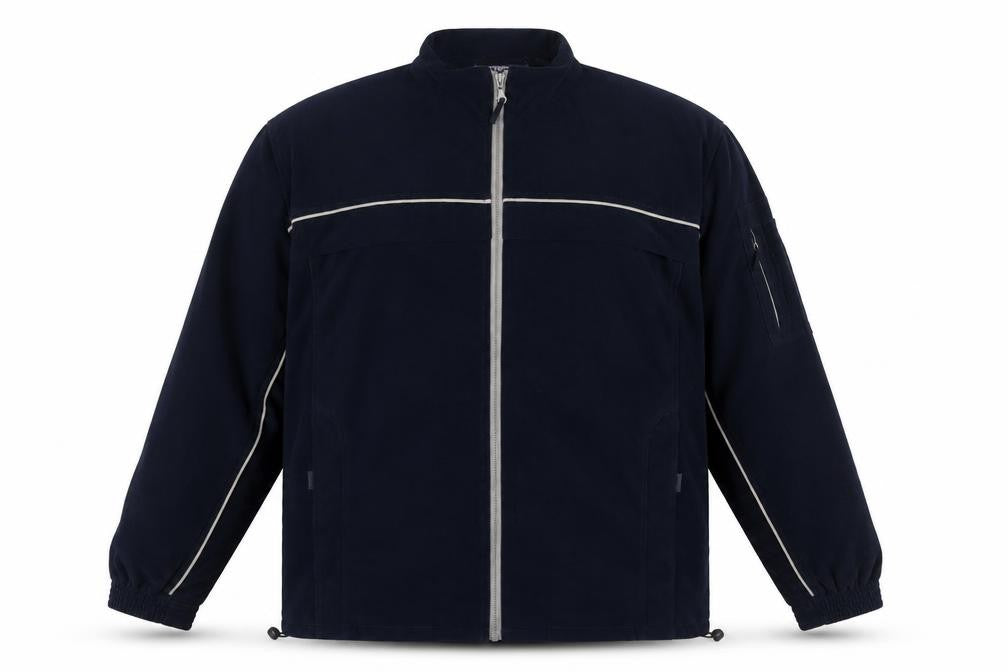 Front view of APLX Men's Blue 2XL Reflective Full Zip Sports Jacket