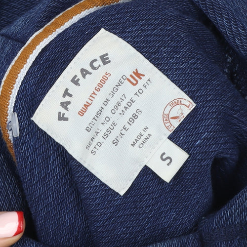 Fat Face Womens Blue Pullover Hoodie Small Cotton Blend Casual