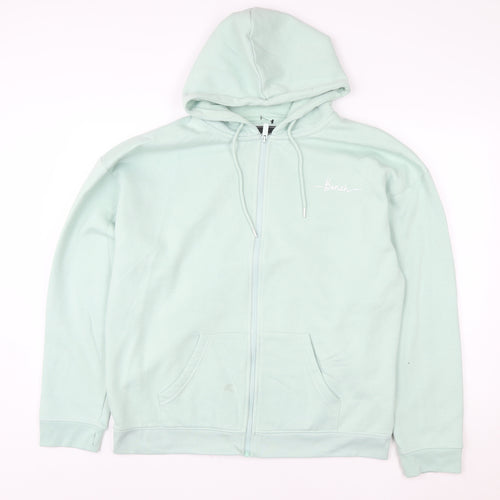 Bench Women Mint Green Full Zip Hoodie Size L UK 14 Hooded Sweatshirt