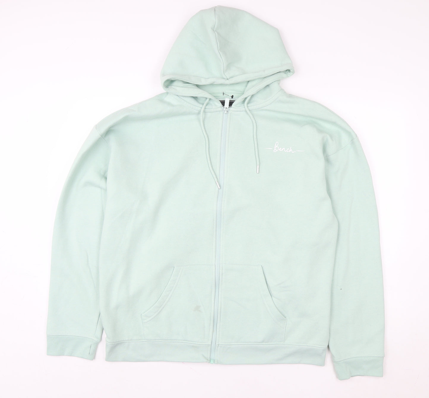 Bench Women Mint Green Full Zip Hoodie Size L UK 14 Hooded Sweatshirt