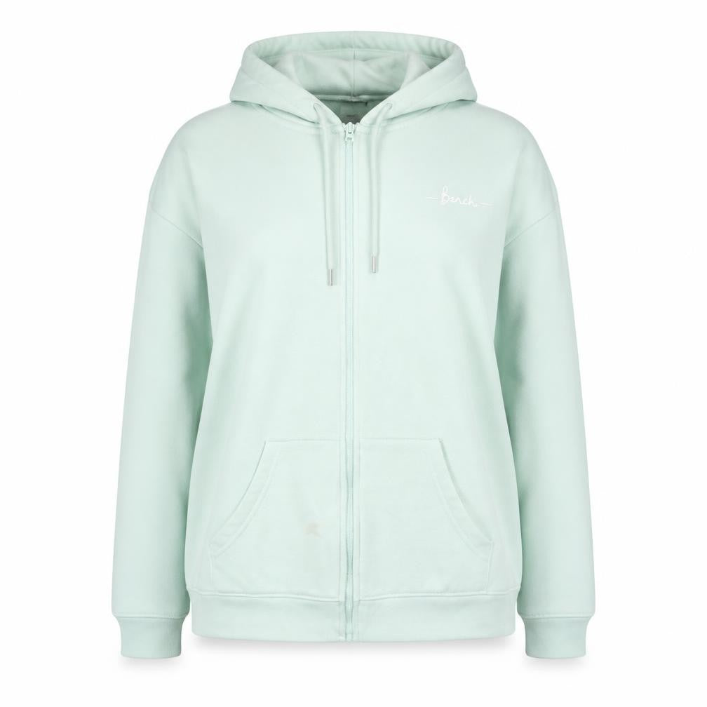 Bench Women Mint Green Full Zip Hoodie Size L UK 14 Hooded Sweatshirt