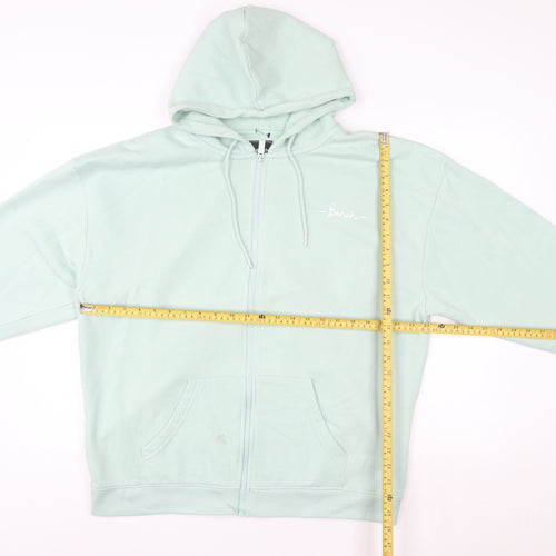 Bench Women Mint Green Full Zip Hoodie Size L UK 14 Hooded Sweatshirt