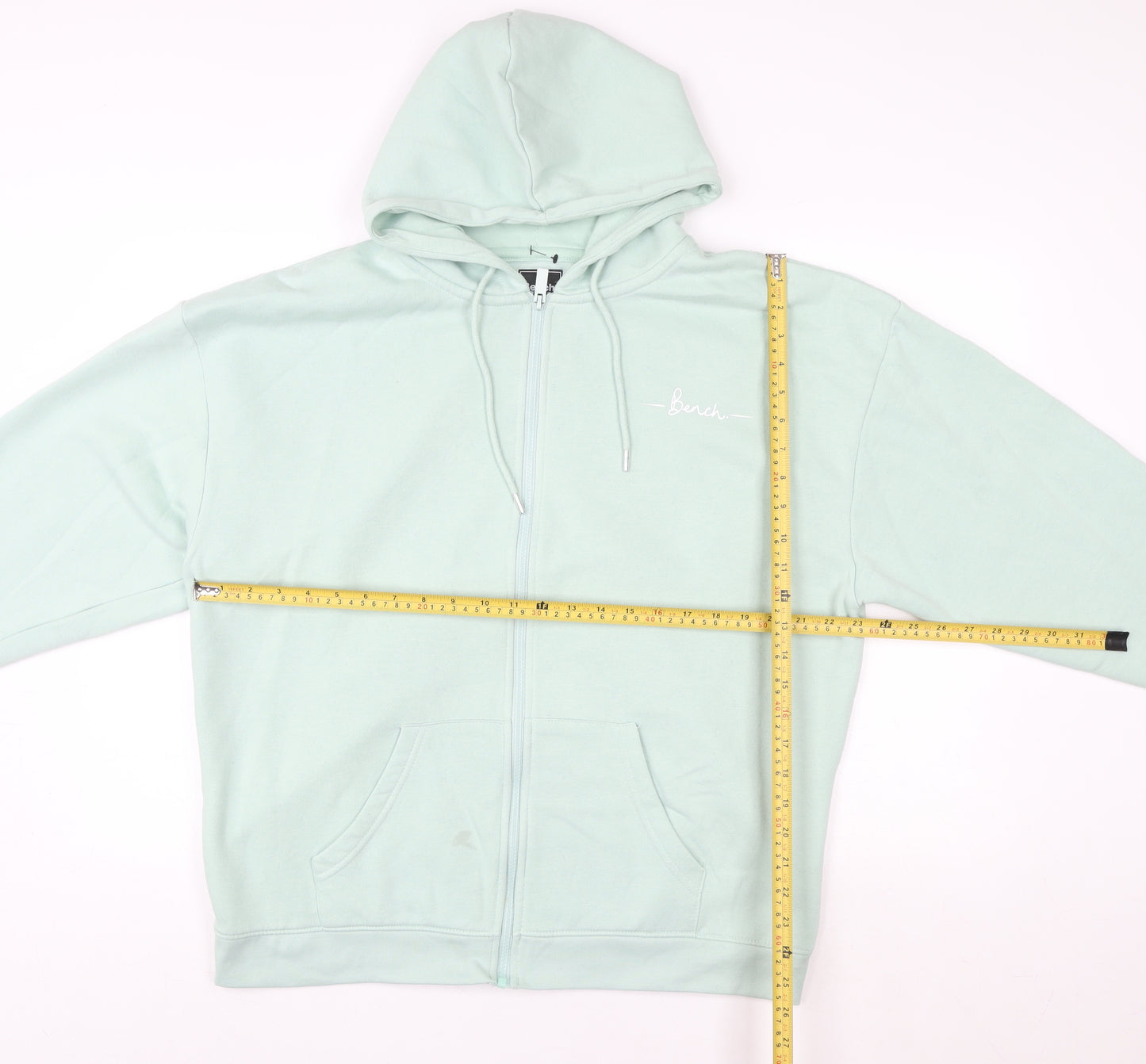 Bench Women Mint Green Full Zip Hoodie Size L UK 14 Hooded Sweatshirt