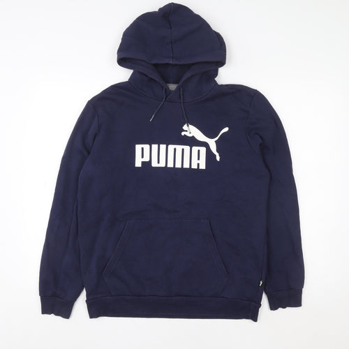 Puma Women Navy Blue Small Pullover Hoodie Sweatshirt