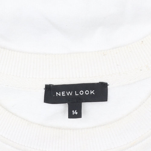 New Look Womens Ivory Graphic Print Sweatshirt Size 14