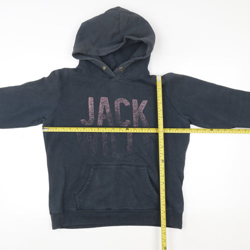 Jack Wills Womens Navy Hoodie Size S Pullover Glitter Logo