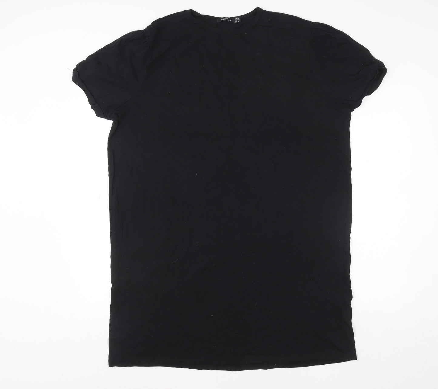 boohoo Men's Black Regular Fit Cotton Crew Neck T-Shirt Size L