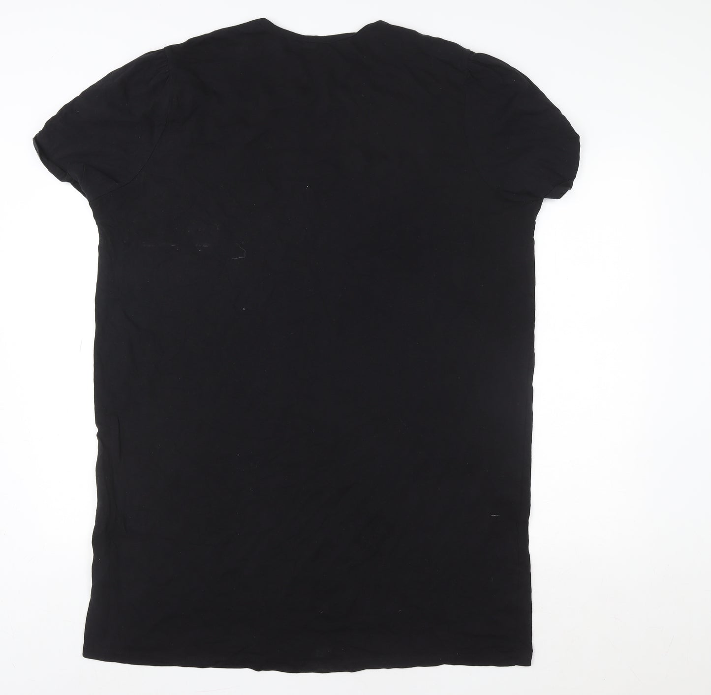 boohoo Men's Black Regular Fit Cotton Crew Neck T-Shirt Size L