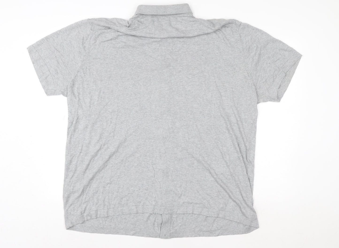 Marks and Spencer Womens Grey Button-Up Shirt 4XL Cotton Blend Short Sleeve