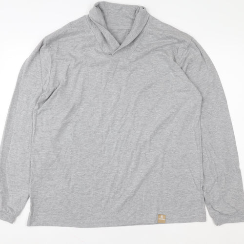 Hydra Active Men’s Grey Long Sleeve Cotton Roll Neck Top Size M