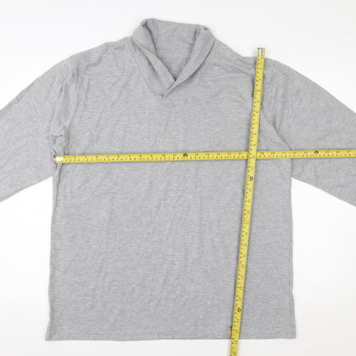 Hydra Active Men’s Grey Long Sleeve Cotton Roll Neck Top Size M