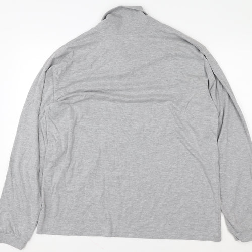 Hydra Active Men’s Grey Long Sleeve Cotton Roll Neck Top Size M