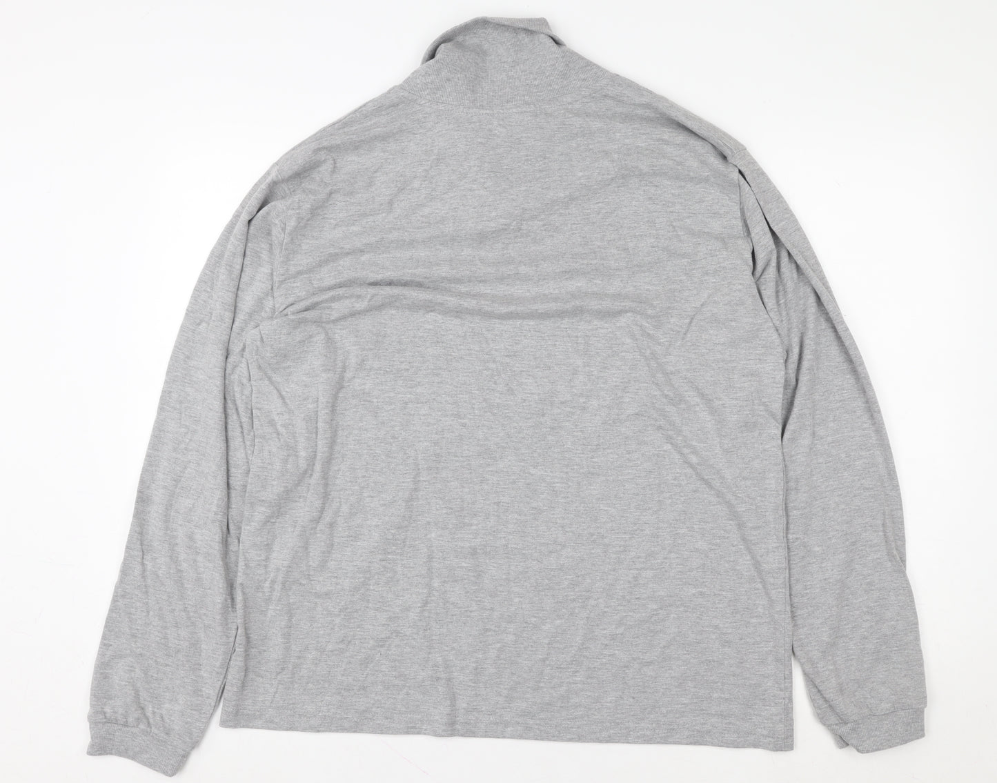 Hydra Active Men’s Grey Long Sleeve Cotton Roll Neck Top Size M
