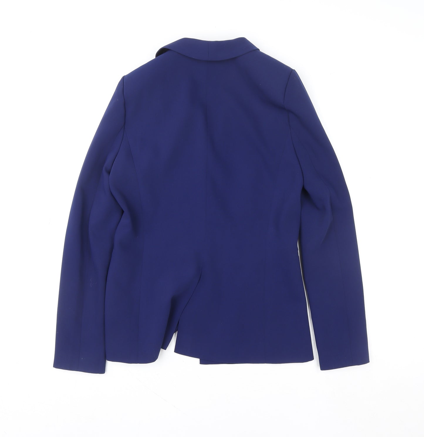 Aijek Womens Blue Polyester Slim Fit Open Front Blazer Size 2
