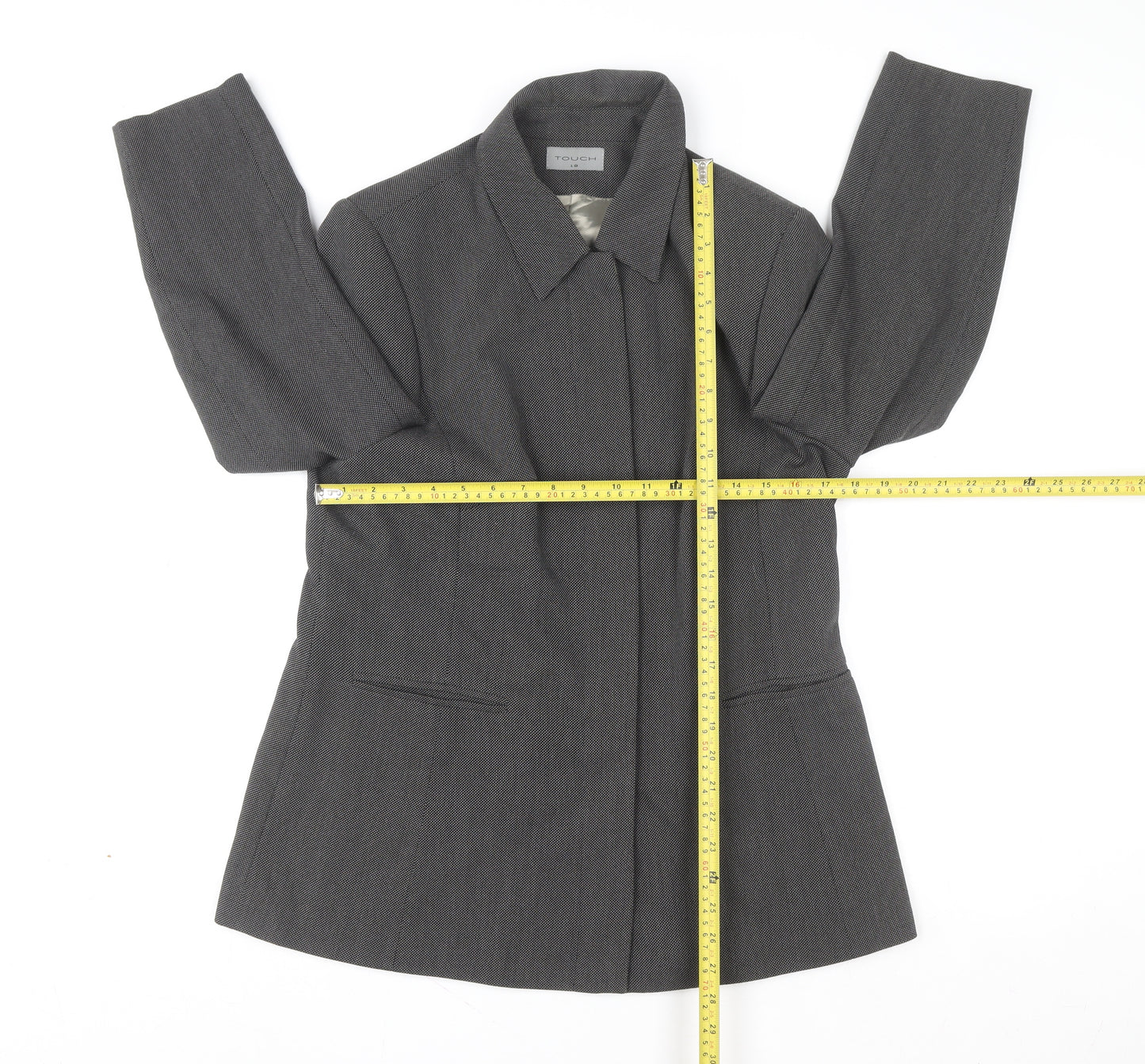 Touch Men’s Grey Classic Overcoat L 42in Lined Formal Business Wear