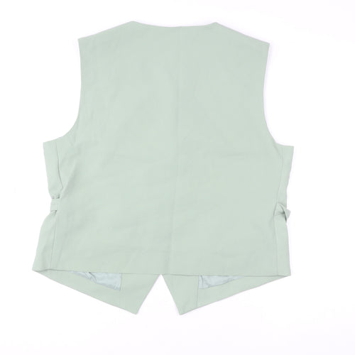 Katch Me Womens Green Belted Button Waistcoat XL Elegant Smart