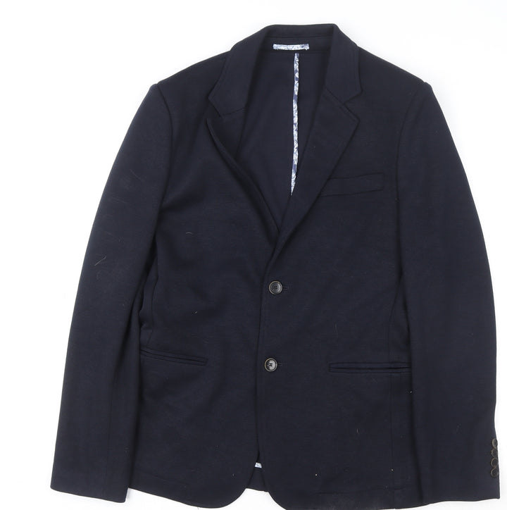 Feraud Women's Blue Wool Blazer Jacket UK 10 Classic Fit