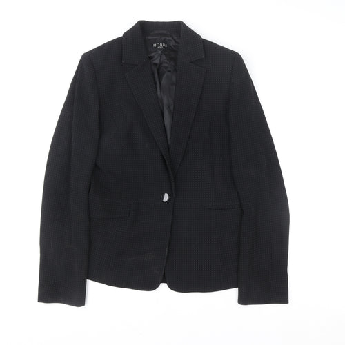 Hobbs Women’s Black Wool Blend Single-Breasted Blazer Size 10